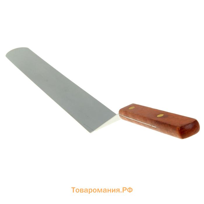 Кондитерская лопатка - палетка, изогнутая, 41 см, рабочая часть 29.5 см, коричневая