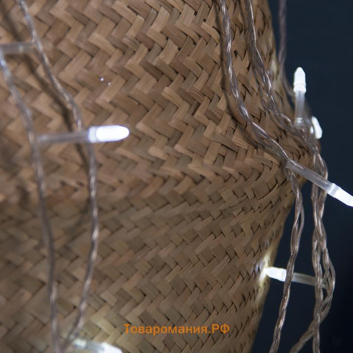 Гирлянда «Нить» 5 м с насадками «Игла», IP20, прозрачная нить, 50 LED, свечение белое, 8 режимов, 220 В