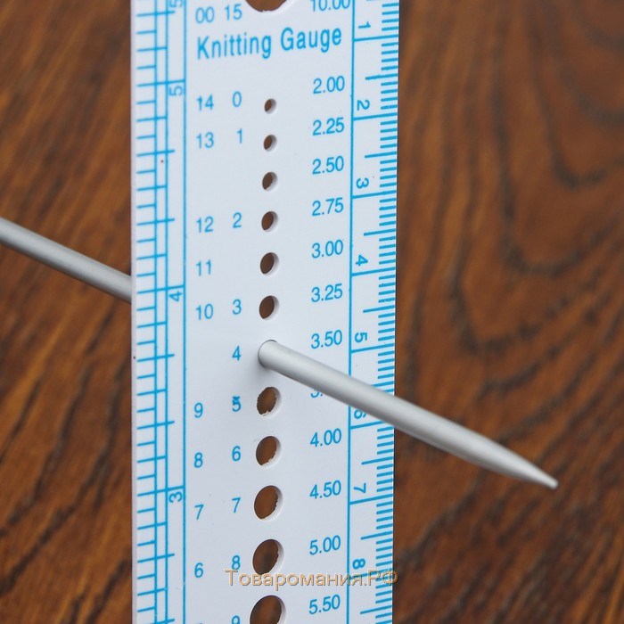 Линейка для определения размера спиц для вязания, 14 см