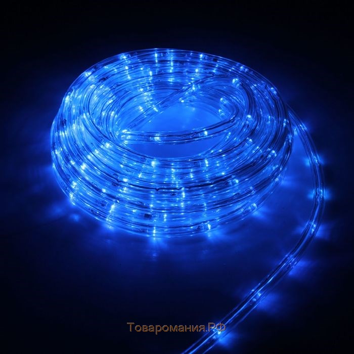 Световой шнур Lighting 10 мм, IP65, 5 м, 24 LED/м, 220 В, 8 режимов, свечение синее