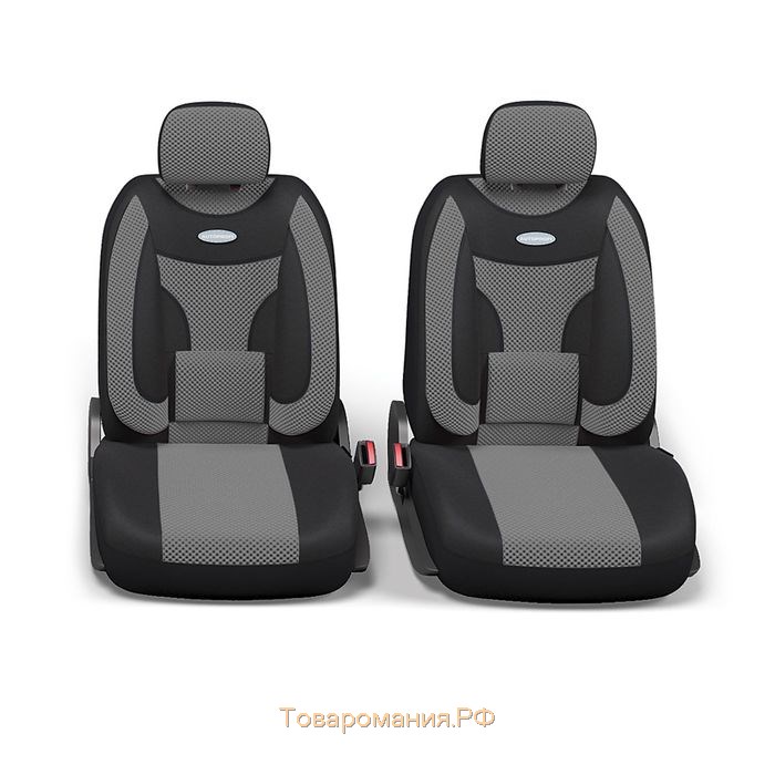 Авточехлы универcальные AUTOPROFI EXTRA COMFORT, ECO-1105 BK/D.GY (M), формованный велюр, набор из 11 предметов, цвет чёрный/тёмно-серый