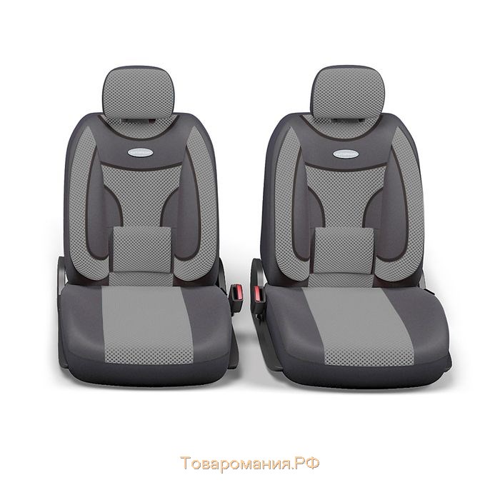 Авточехлы универcальные AUTOPROFI EXTRA COMFORT, ECO-1105 D.GY/L.GY (M), формованный велюр, набор из 11 предметов, цвет тёмно-серый/светло-серый