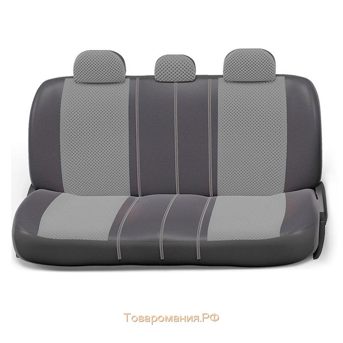 Авточехлы универcальные AUTOPROFI EXTRA COMFORT, ECO-1105 D.GY/L.GY (M), формованный велюр, набор из 11 предметов, цвет тёмно-серый/светло-серый