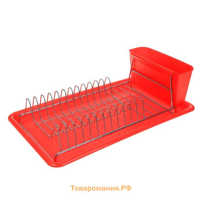 Сушилка для посуды с поддоном , 38.5×21.5×12.5 см, МИКС