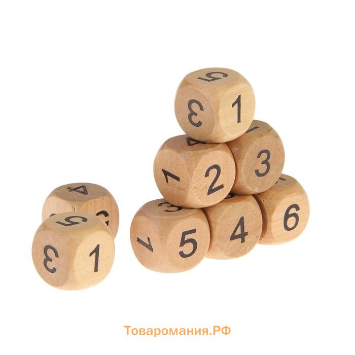 Кости игральные 2 х 2 см, дерево, фасовка 100 шт