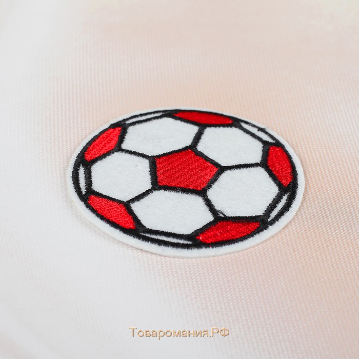 Термоаппликация «Футбольный мячик», d = 6,5 см, цвет красный/белый