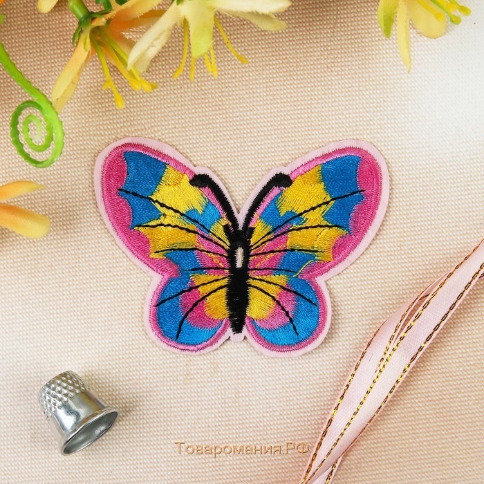 Термоаппликация «Бабочка», 6 × 7,5 см, цвет разноцветный