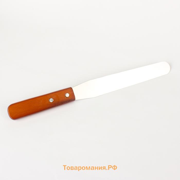 Кондитерская лопатка - палетка, прямая, 32 см, рабочая часть 20 см, коричневая