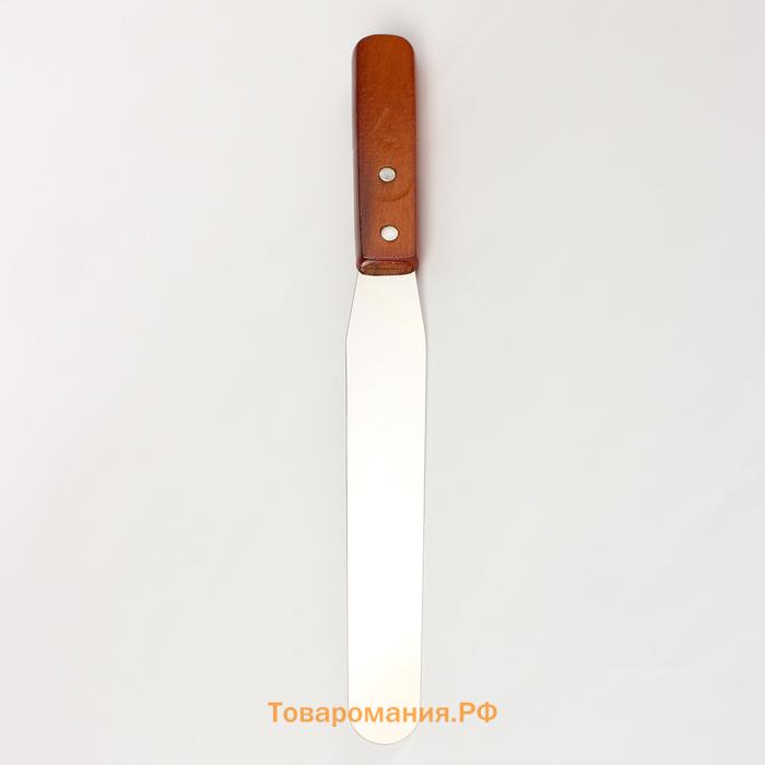 Кондитерская лопатка - палетка, прямая, 32 см, рабочая часть 20 см, коричневая