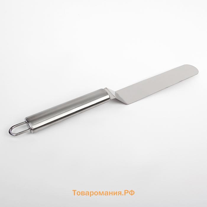 Кондитерская лопатка - палетка изогнутая , 31.5×3 см, рабочая часть 19.2 см, серебристая