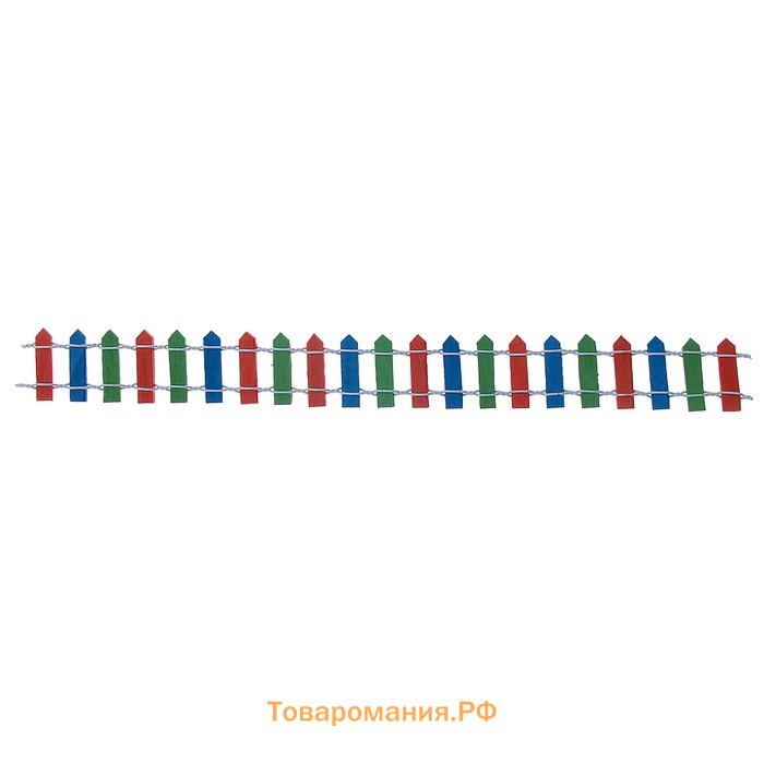 Декор для творчества дерево "Цветной заборчик" 3х24 см МИКС