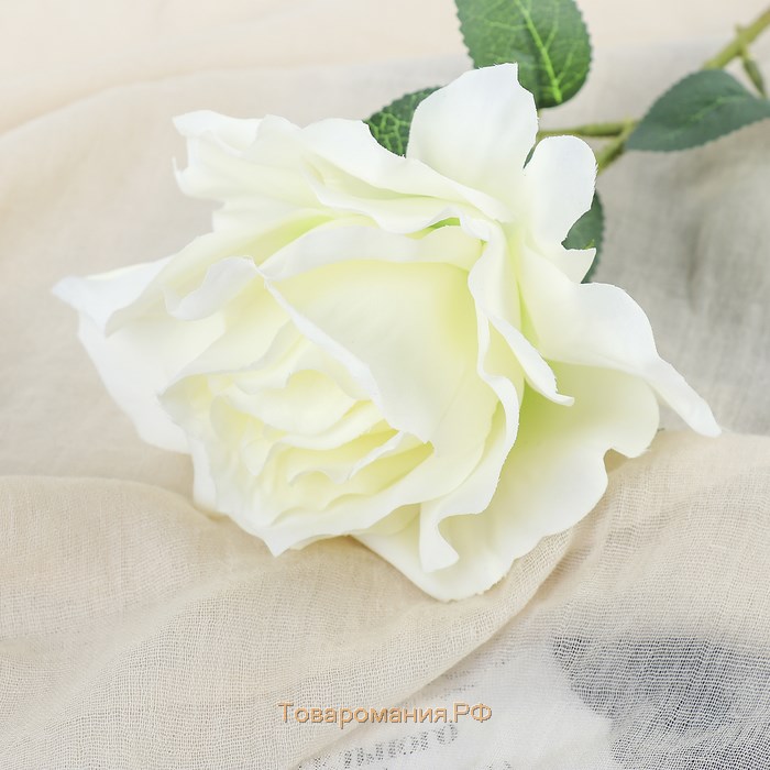 Цветы искусственные "Роза Мондиаль" 9х46 см, белый