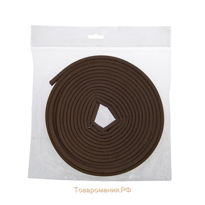 Уплотнитель резиновый ТУНДРА, профиль Р, размер 5.5х9 мм, коричневый, в упаковке 10 м 379473