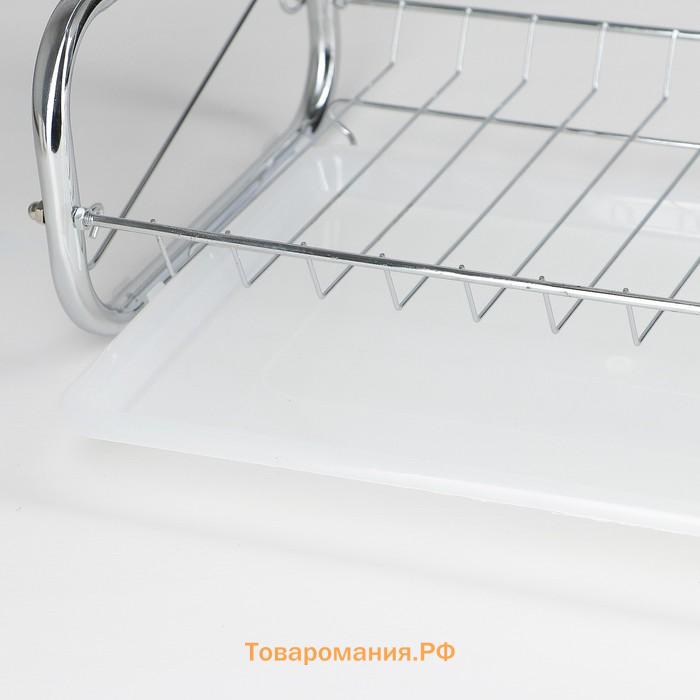 Сушилка для посуды  «Стойка», 8-образная, 40×24×38 см, хромированная