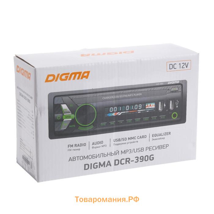 Автомагнитола Digma DCR-390G 1DIN, 4 x 45 Вт