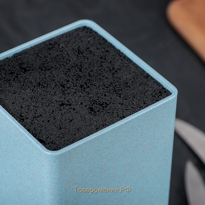 Подставка для ножей с наполнителем «Нежность», 22×9 см, цвет голубой