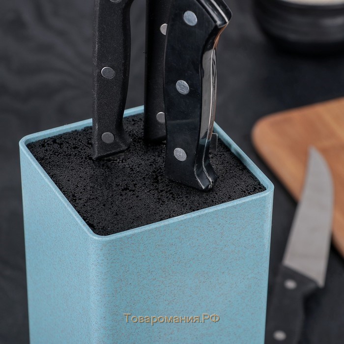 Подставка для ножей с наполнителем «Нежность», 22×9 см, цвет голубой