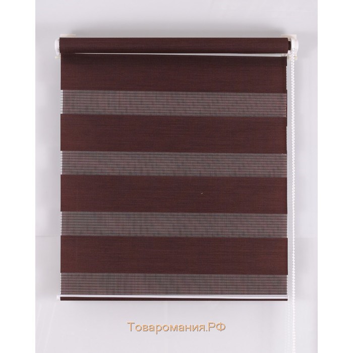 Рулонная штора «День и Ночь», размер 55×160 см, цвет шоколад