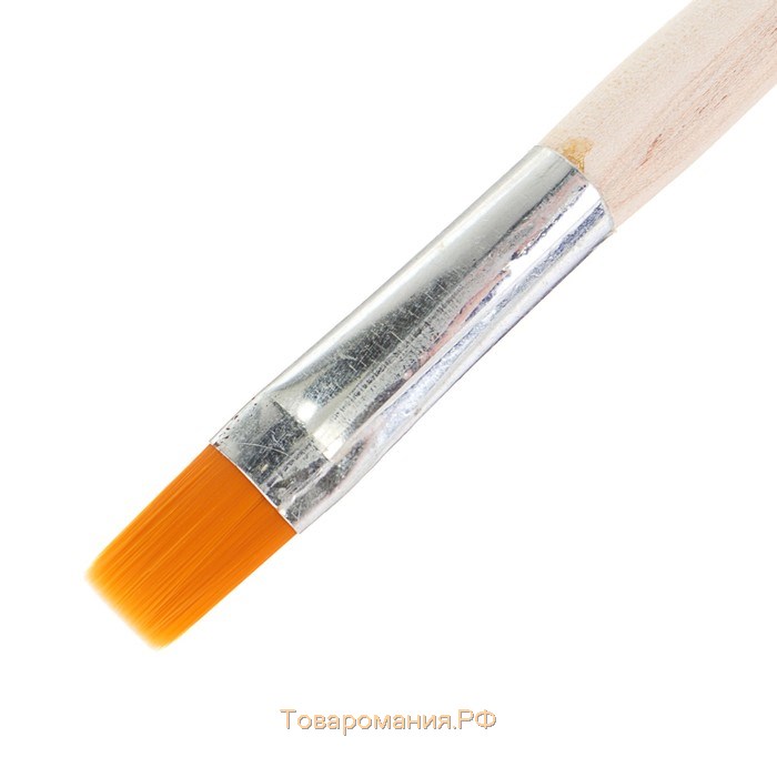 Кисть Синтетика Плоская №14 (ширина обоймы 14 мм; длина волоса 16 мм), деревянная ручка, Calligrata