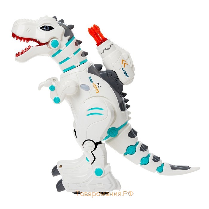 Робот динозавр «Пультовод» ZHORYA, программируемый, на пульте управления, интерактивный: звук, свет, на аккумуляторе, на русском языке