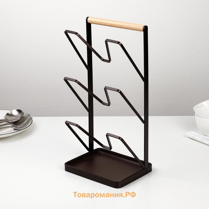 Подставка для крышек  «Лофт», 16×13×33.5 см, коричневая