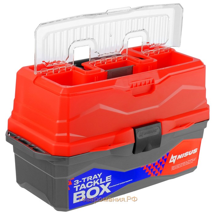 Ящик рыболовный Tackle Box трёхполочный NISUS, красный