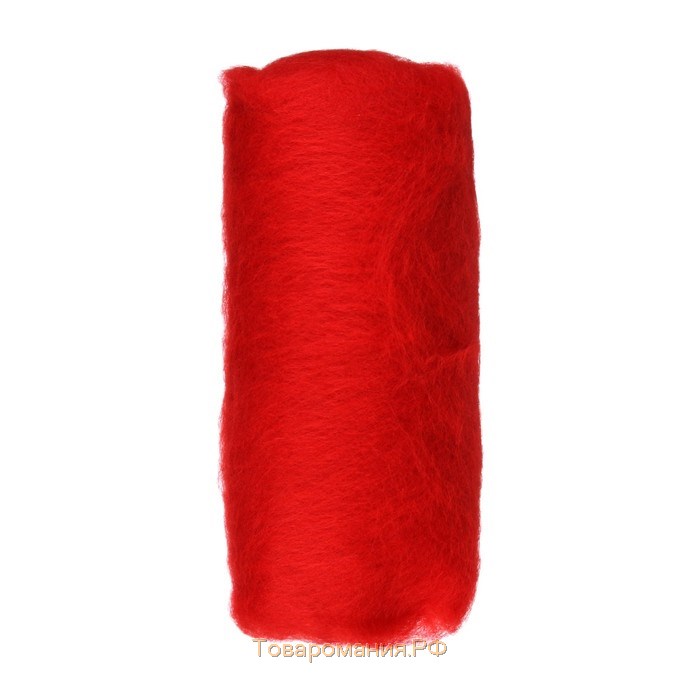 Шерсть для валяния "Кардочес" 100% полутонкая шерсть 100гр (046 красный) МИКС
