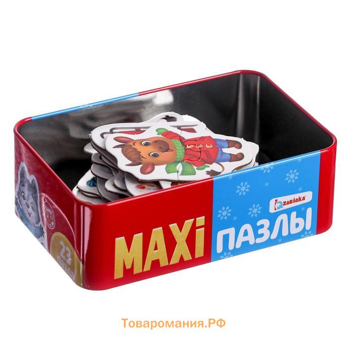 Макси-пазлы в металлической коробке «Весёлый Новый год», 46 деталей