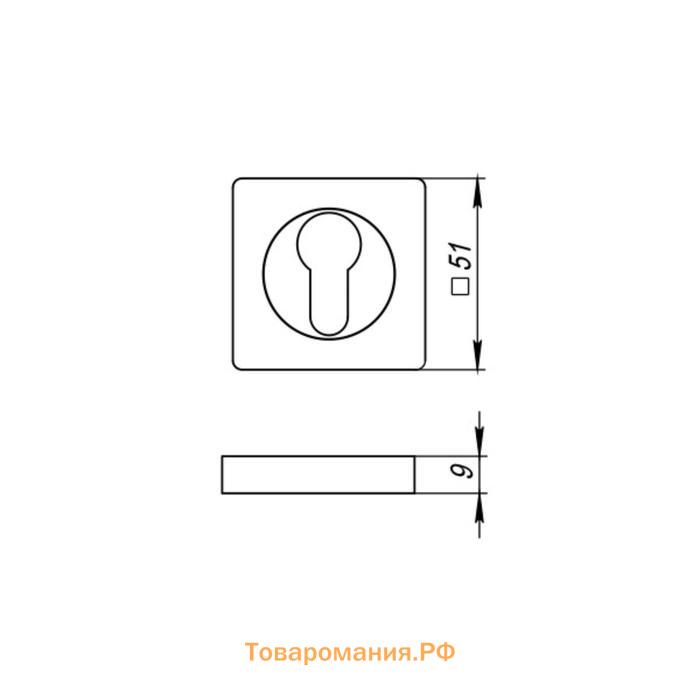 Накладка под цилиндр ET ZQ SN/CP-3, цвет матовый никель, хром