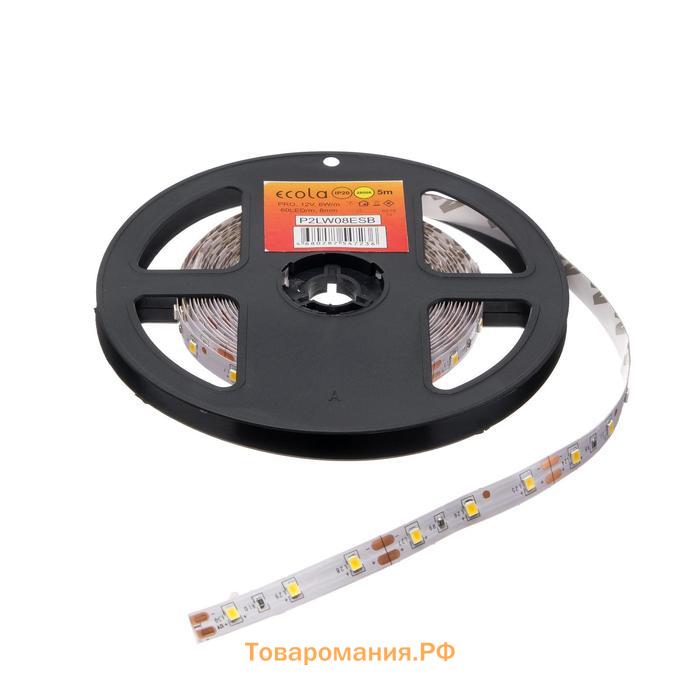 Светодиодная лента Ecola PRO 5 м, IP20, SMD2835, 60 LED/м, 8 Вт/м, 12 В, 2800К