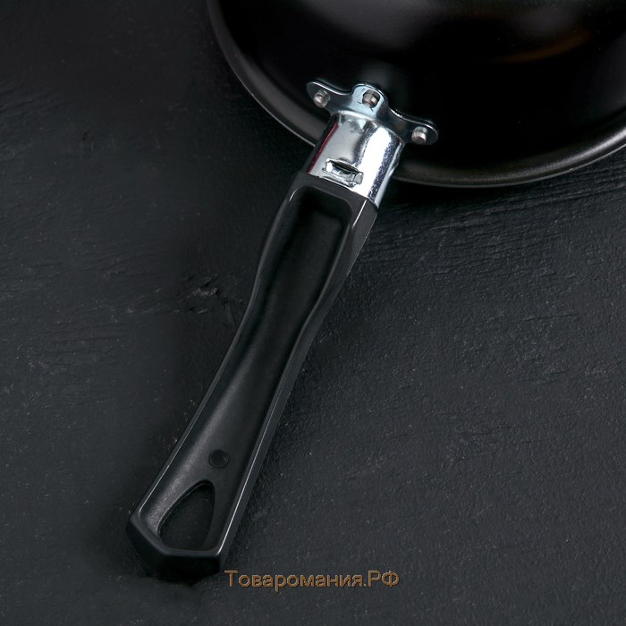Ковш Consul d=16 см, 1,2 л, стеклянная крышка, пластиковая ручка, антипригарное покрытие, цвет чёрный