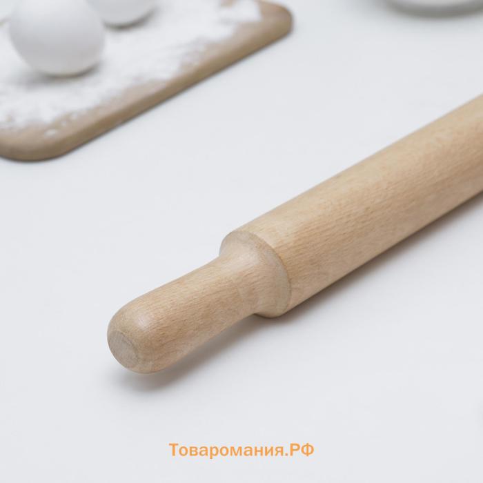 Скалка деревянная с ручками , 50×4,2 см, бук