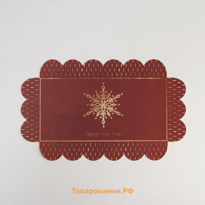 Коробка для кондитерских изделий с PVC крышкой «Gold», 10.5 × 21 × 3 см