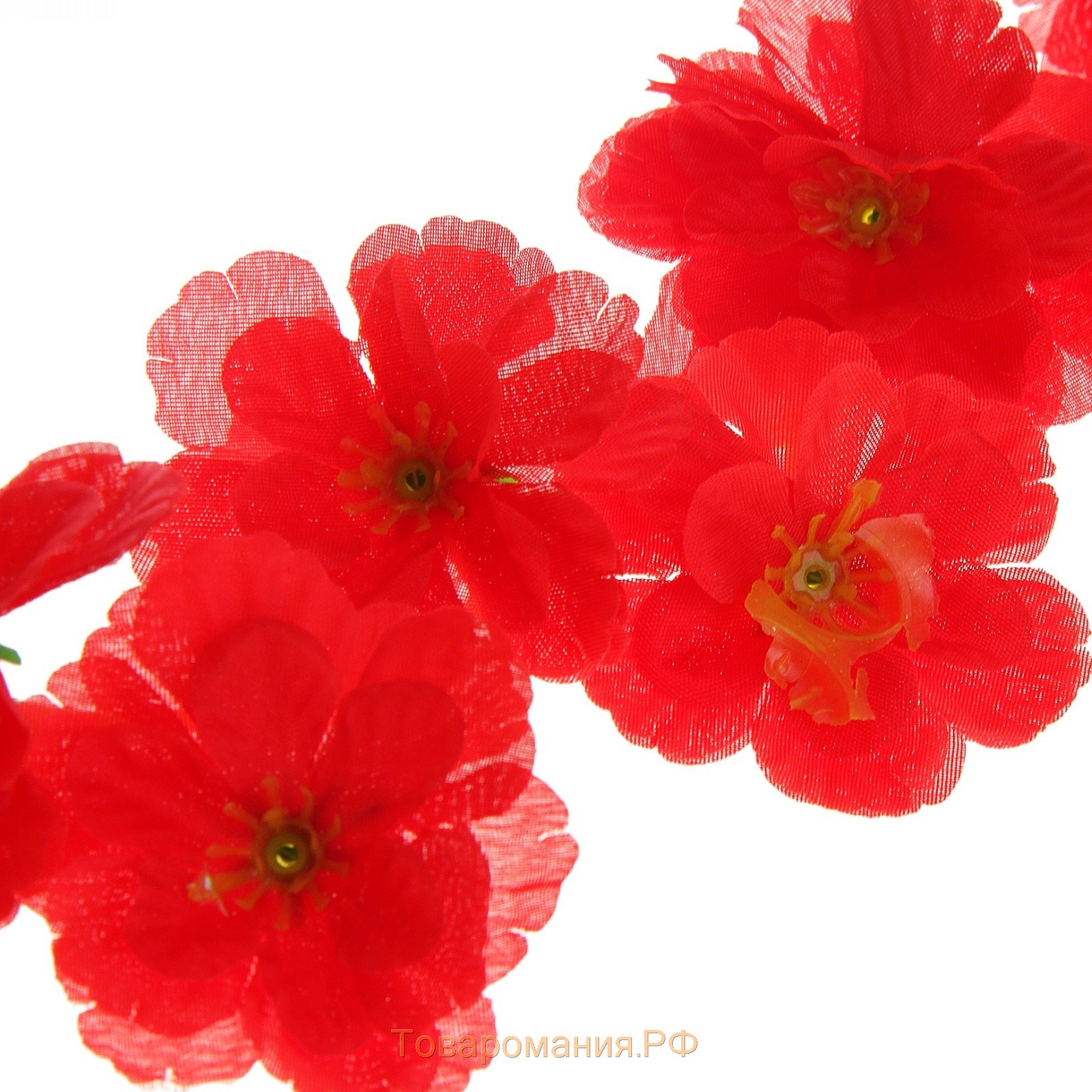 Цветы искусственные "Веточка сакуры" d-5 см 70 см, красный