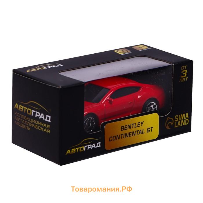 Машина металлическая BENTLEY CONTINENTAL GT, 1:64, цвет красный