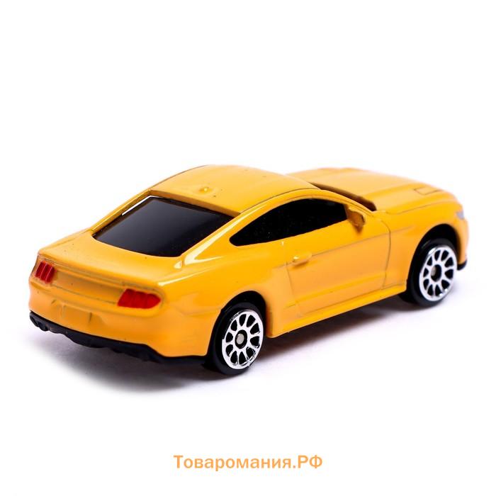 Машина металлическая FORD MUSTANG, 1:64, цвет жёлтый