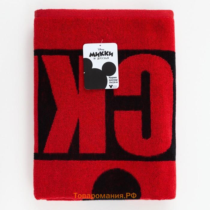 Полотенце махровое Mickey "Микки Маус", красный, 70х130 см, 100% хлопок, 420гр/м2