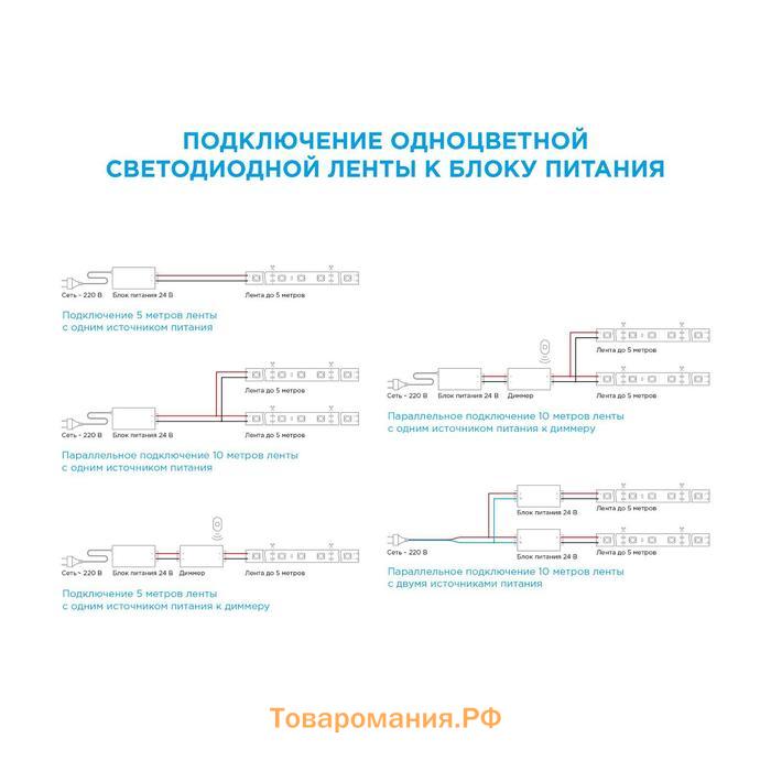 Светодиодная лента для сауны Apeyron Electrics 5 м, IP68, SMD2835, 120 LED/м, 14.4 Вт/м, 24 В, 4000К