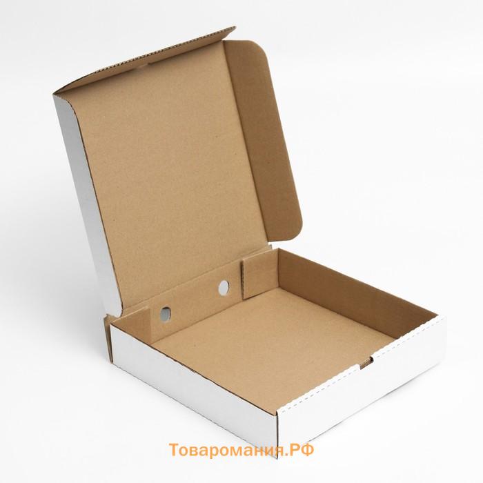 Коробка для пиццы, белая,  30 х 30 х 6 см