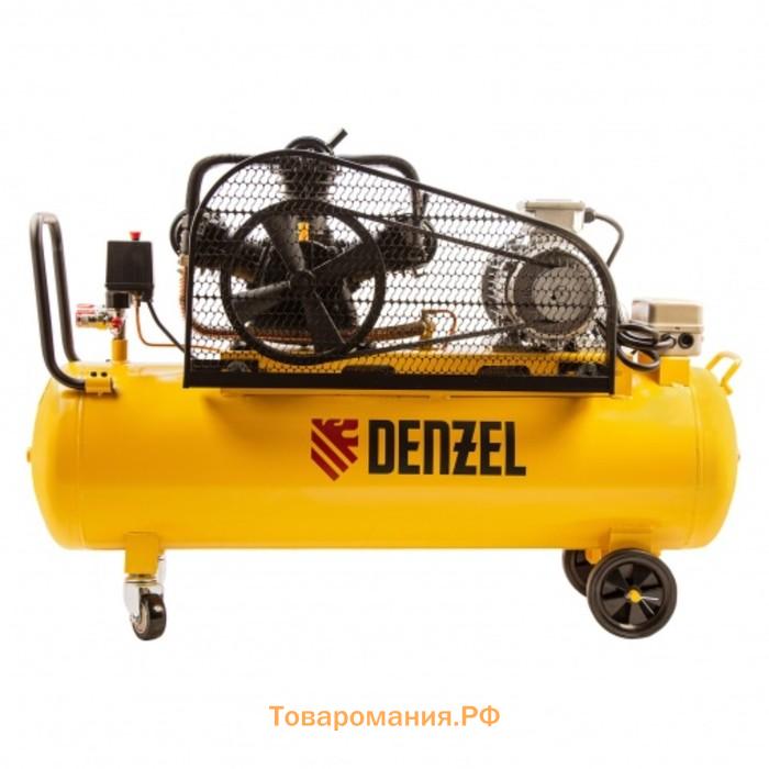 Компрессор воздушный Denzel BCW3000-T/100, 400 В, 3.0 кВт, 520 л/мин, поршневой ременный