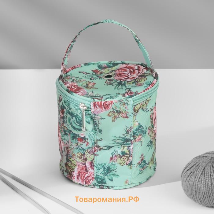 Сумка-футляр «Розы», 1 люверс, d = 14 × 14,5 см, цвет разноцветный