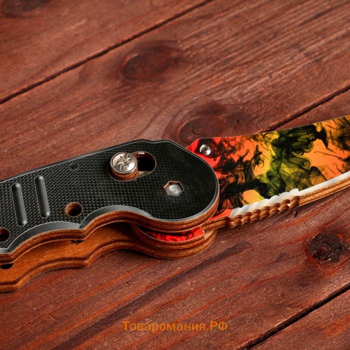 Сувенир деревянный "Ножик автоматический раскладной" разноцветный