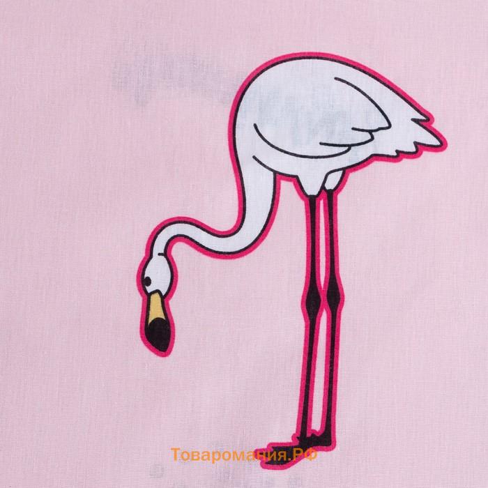 Постельное бельё  1,5 сп "Flamingos" 143х215 см, 150х214 см, 50х70 см -1 шт, 100% хлопок, бязь