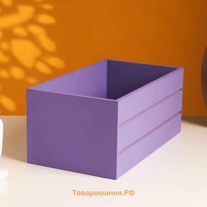 Кашпо деревянное 25х14х11 см фиолетовый