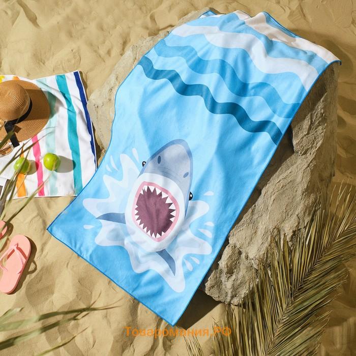 Полотенце пляжное  "Акула" 75*140 см, микрофибра, 100% п/э, 230 гр/м2