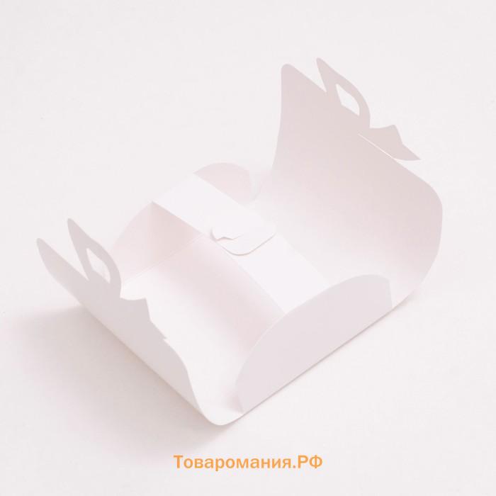Коробка складная-конверт для сладкого, белый, 10,5 х 9,5 х 4 см