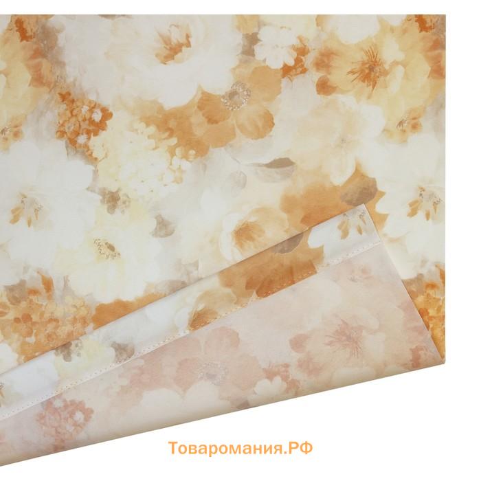 Рулонная штора «Пионы», 200х175 см, цвет бежевый