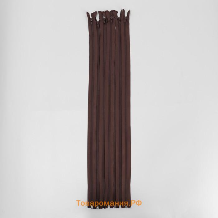 Молния разъёмная «Спираль», №5, замок автомат, 70 см, цвет коричневый