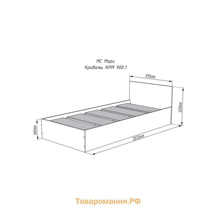 Кровать Мадера с/м 900х2000, 950х2032х900, Графит