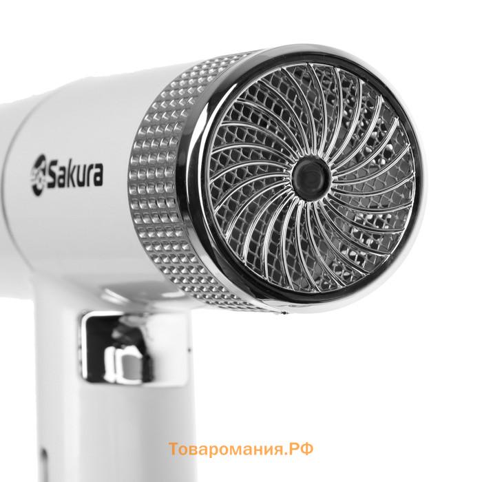 Фен Sakura SA-4051W, 1600 Вт, 3скорости, 3 темп. режима, концентратор, шнур 1.8 м, белый